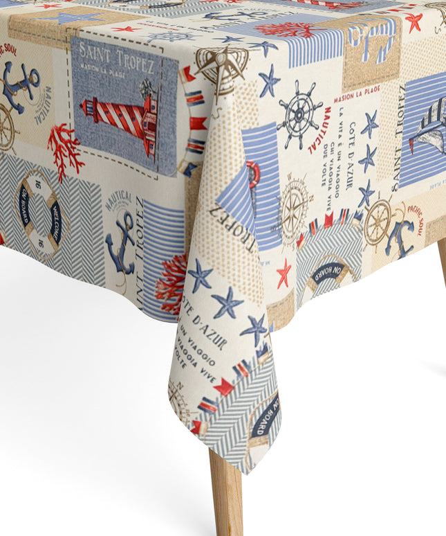 Jacquard Tischdecke maritim