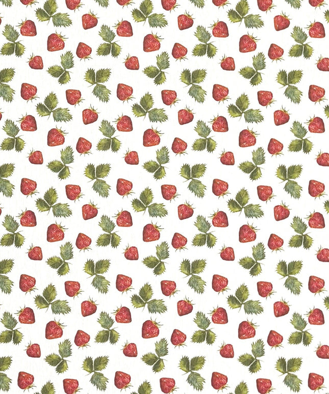 beschichtete Baumwoll Tischdecke Erdbeeren