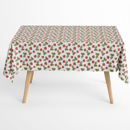 beschichtete Baumwoll Tischdecke Erdbeeren