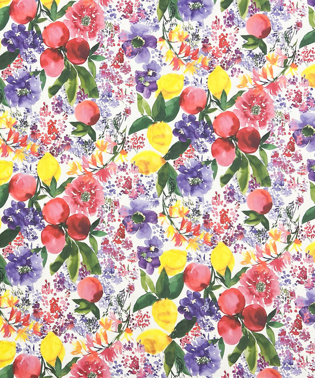 textile Tischdecke Obst Blumen
