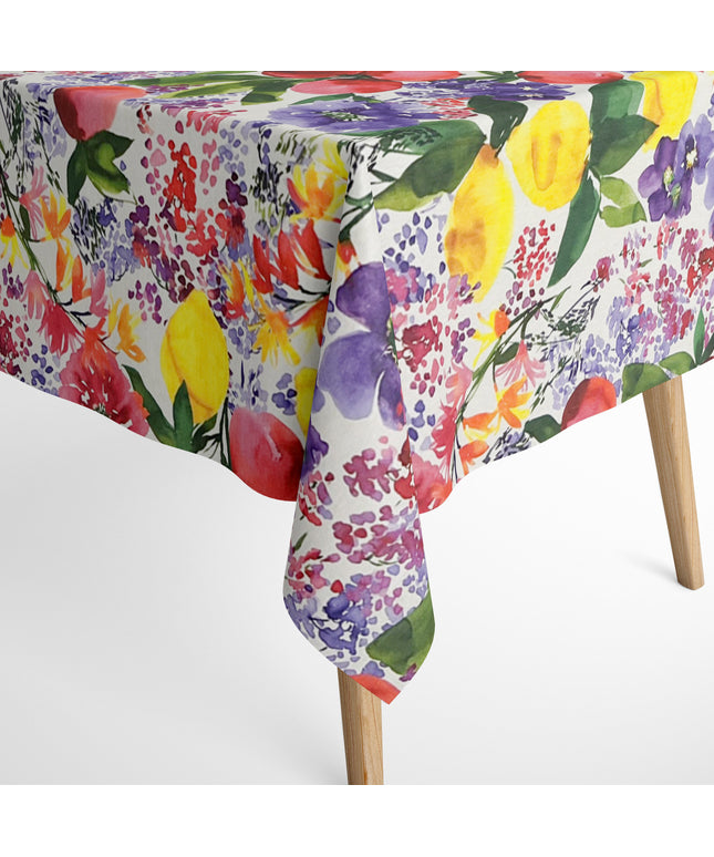 textile Tischdecke Obst Blumen