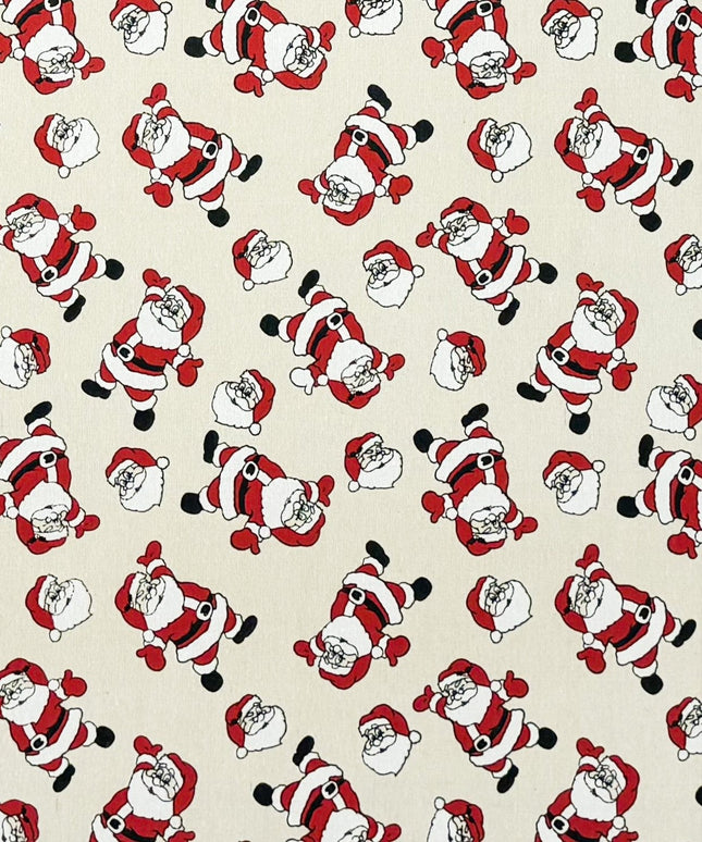 Baumwoll Tischdecke Weihnachtsmann beige