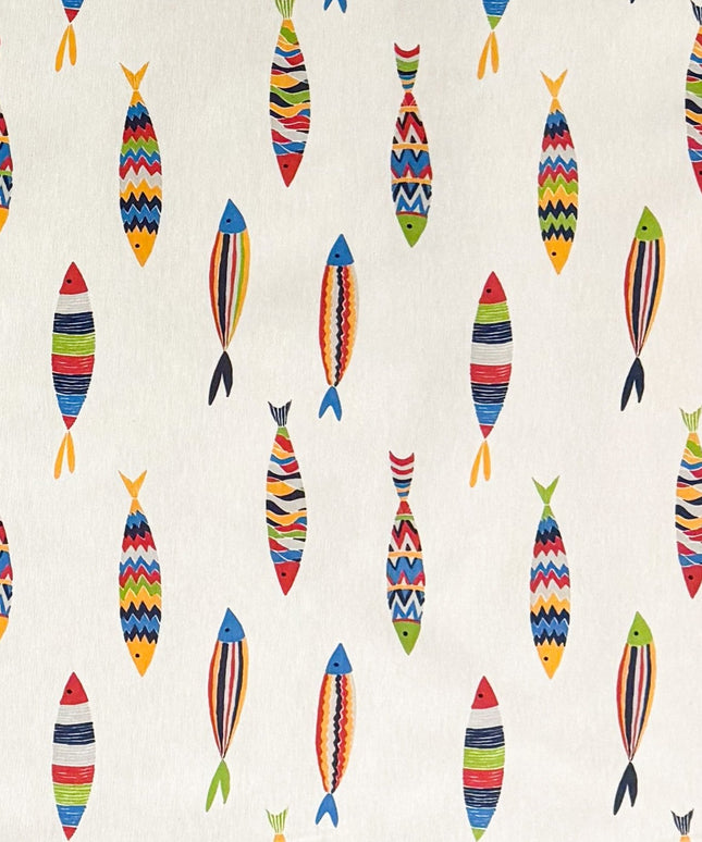 Baumwoll Tischdecke bunte Fische