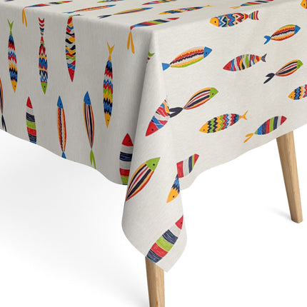 Baumwoll Tischdecke bunte Fische