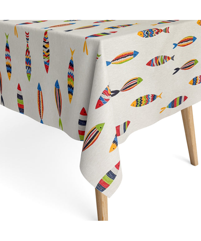 Baumwoll Tischdecke bunte Fische