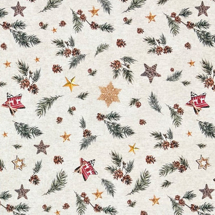 textile Tischdecke Jacquard beschichtete Baumwolle Weihnachten HOGUI 60359 eckig rund oval