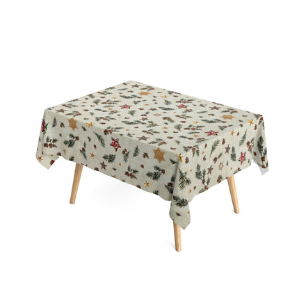textile Tischdecke Jacquard beschichtete Baumwolle Weihnachten HOGUI 60359 eckig rund oval