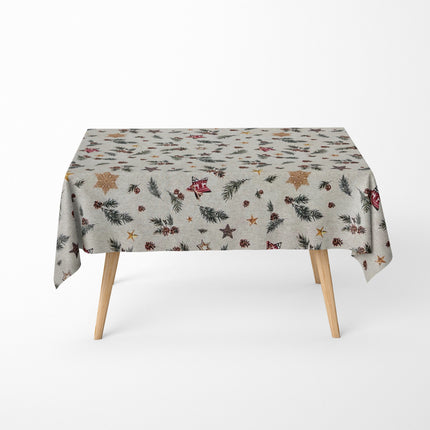 textile Tischdecke Jacquard beschichtete Baumwolle Weihnachten HOGUI 60359 eckig rund oval