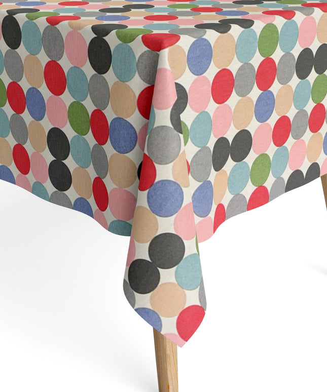 Baumwoll Tischdecke bunte Punkte