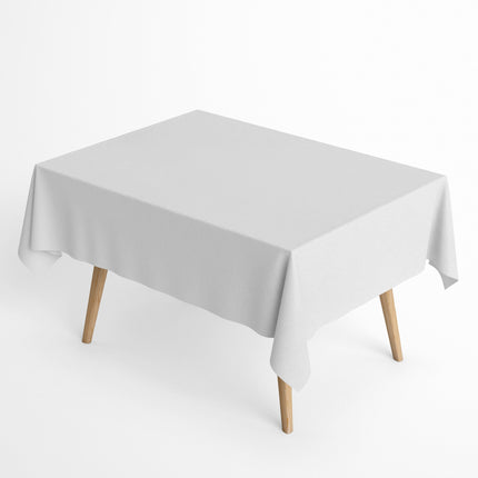 Jacquard Tischdecke aus beschichteter Baumwolle mit Fleckenschutz IBIZA BLANCO weiß uni einfarbig eckig rund oval