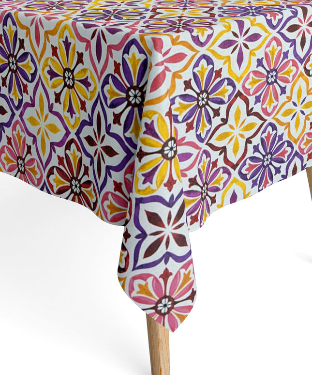 Jacquard Tischdecke Mosaik lila