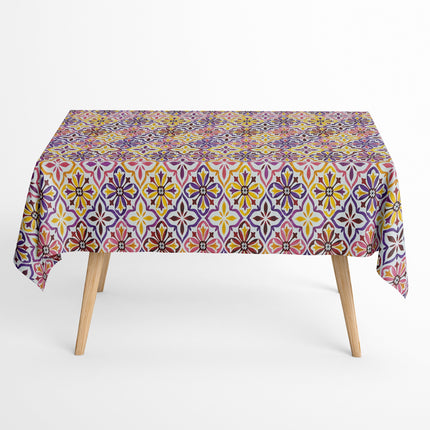 Jacquard Tischdecke Mosaik lila