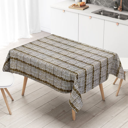 Wachstuch Tischdecke K150181 Rattanoptik geflochten braun beige eckig rund oval