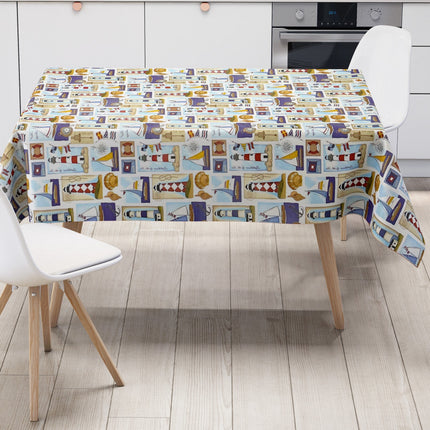 Wachstuch Tischdecke K-BE4201 Muschel Sand Seestern maritim eckig rund oval