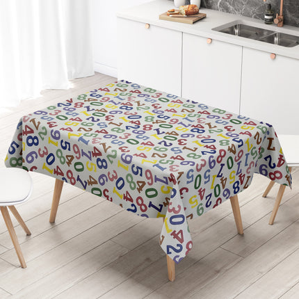 Wachstuch Tischdecke K-BE4204 Zahlen Nummern Kindermotiv Schule eckig rund oval
