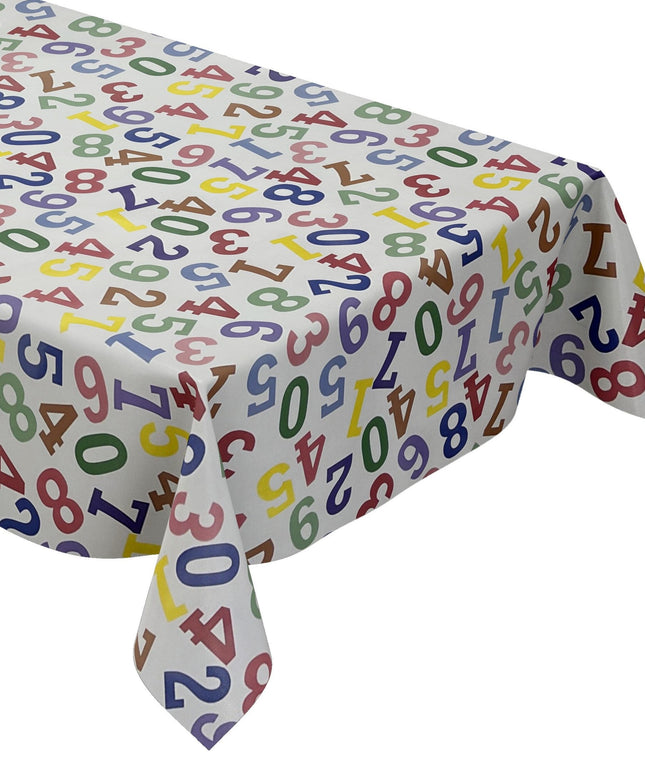 Wachstuch Tischdecke K-BE4204 Zahlen Nummern Kindermotiv Schule eckig rund oval