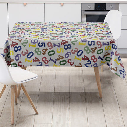 Wachstuch Tischdecke K-BE4204 Zahlen Nummern Kindermotiv Schule eckig rund oval