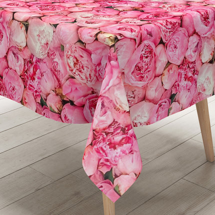 Wachstuch Tischdecke Rosen Pfingstrosen rosa