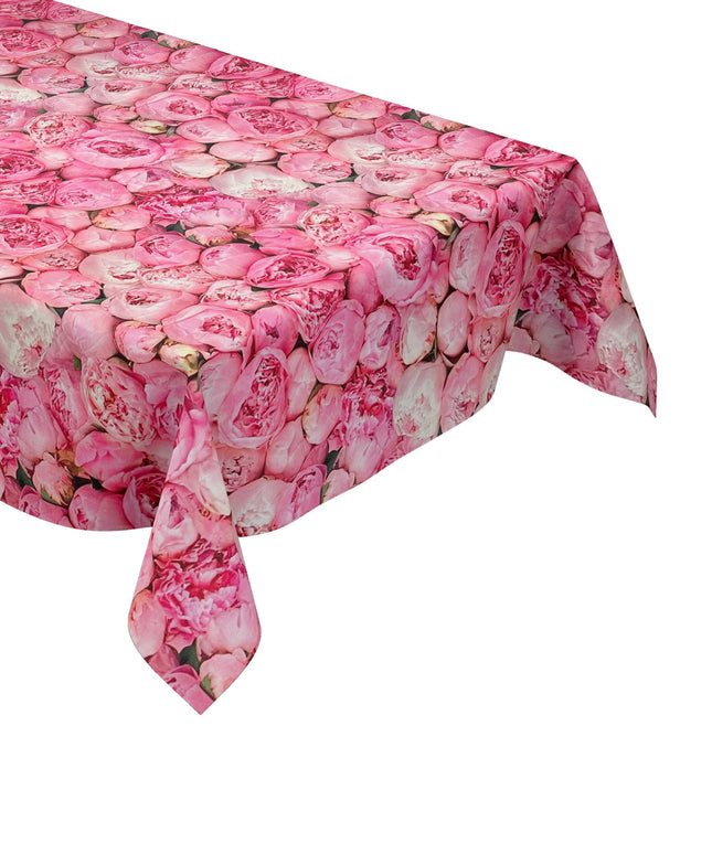 Wachstuch Tischdecke Rosen Pfingstrosen rosa