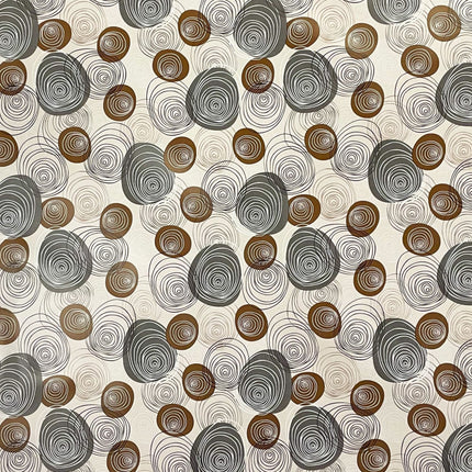 Wachstuch Tischdecke Linien Kreise beige