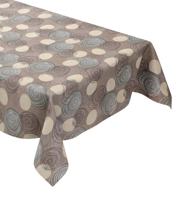 Wachstuch Tischdecke Kreise braun