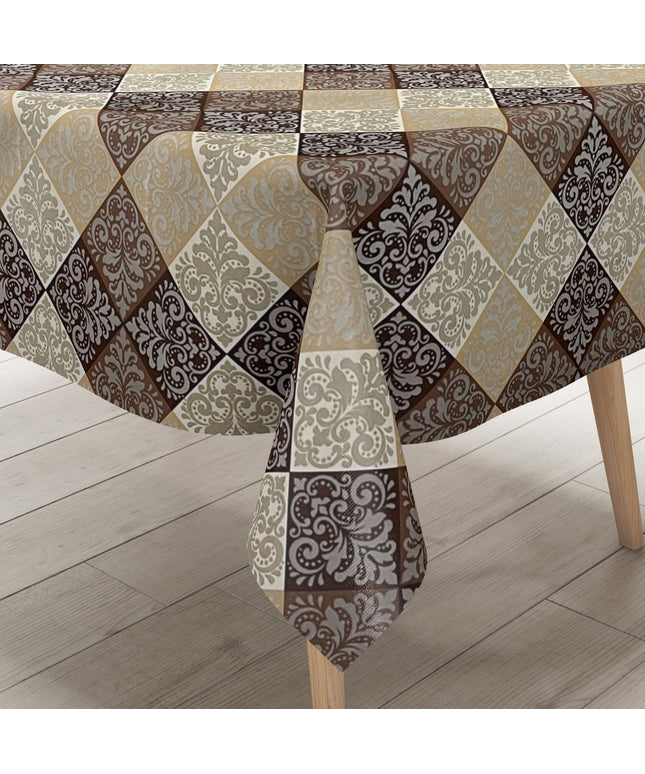 Wachstuch Tischdecke Ornamente beige