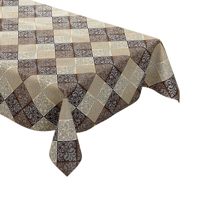 Wachstuch Tischdecke Ornamente beige