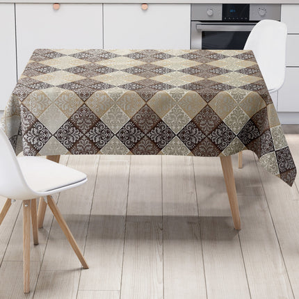 Wachstuch Tischdecke Ornamente beige