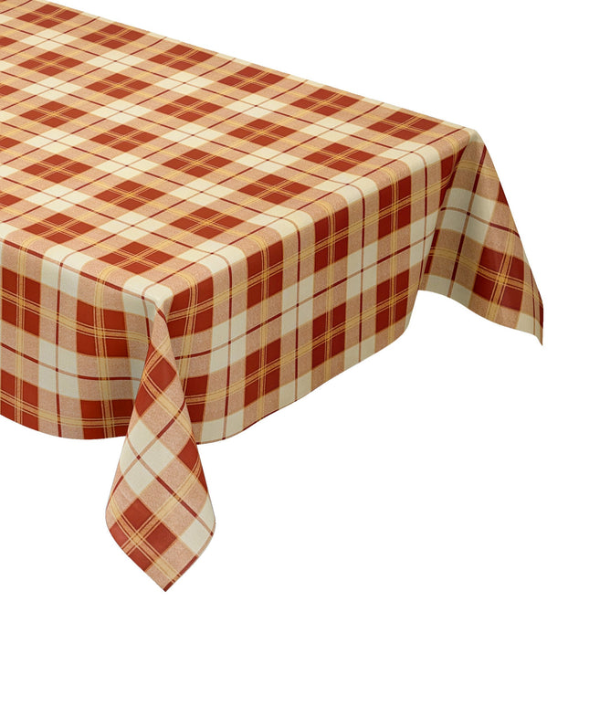 Wachstuch Tischdecke kariert rot beige