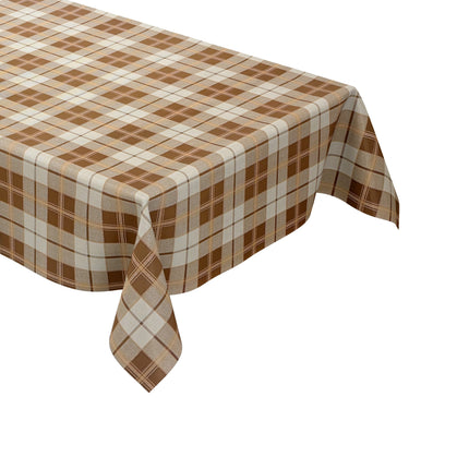 Wachstuch Tischdecke Karo braun beige