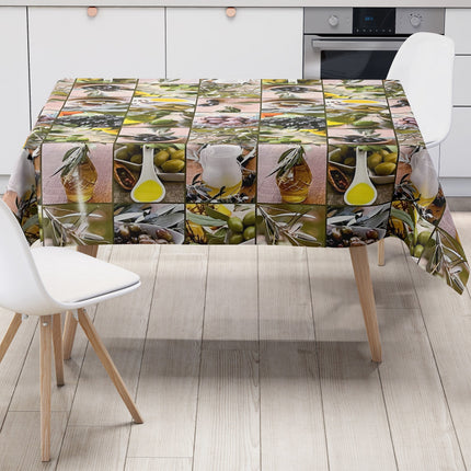 Wachstuch Tischdecke Oliven Öl mediterran