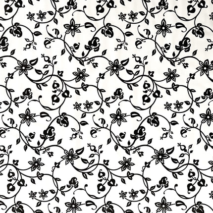 Wachstuch Tischdecke schwarz weiss Blumen Elegant