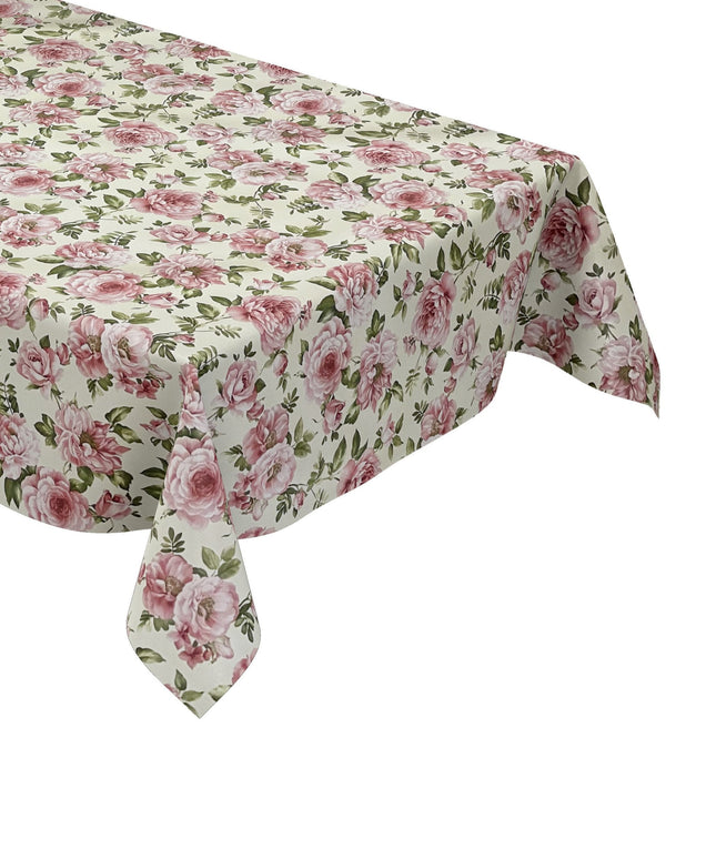 Wachstuchdecke Rosen beige