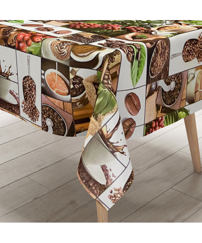 Wachstuch Tischdecke Küche Kaffee Bohnen