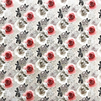 abwaschabre Wachstuch Tischdecke Rosen Blumen Blüten