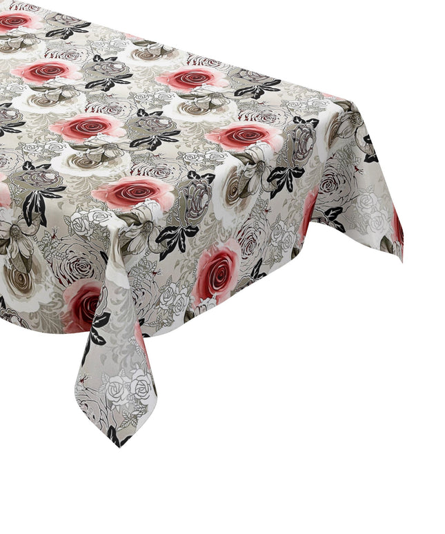 abwaschabre Wachstuch Tischdecke Rosen Blumen Blüten