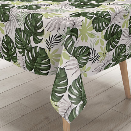 Wachstuch Tischdecke geprägt Palmen Blätter Monstera