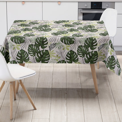 Wachstuch Tischdecke geprägt Palmen Blätter Monstera