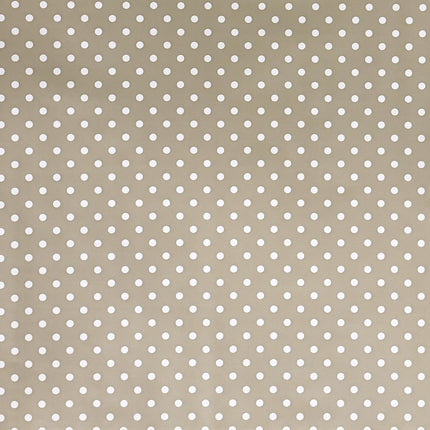 Wachstuch Tischdecke K150042 weiße Punkte auf taupe retro Dotties eckig rund oval