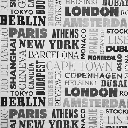 Wachstuch Tischdecke K150059 Städte Berlin London schwarz weiß eckig rund oval