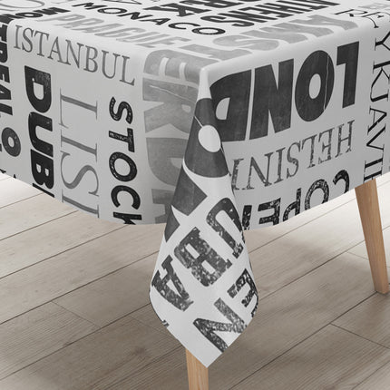 Wachstuch Tischdecke K150059 Städte Berlin London schwarz weiß eckig rund oval
