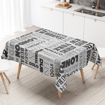 Wachstuch Tischdecke K150059 Städte Berlin London schwarz weiß eckig rund oval
