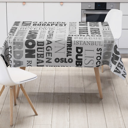 Wachstuch Tischdecke K150059 Städte Berlin London schwarz weiß eckig rund oval