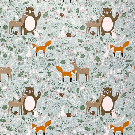 Wachstuch Tischdecke K150133 Kindermotiv Fuchs Reh Bär Märchen eckig rund oval
