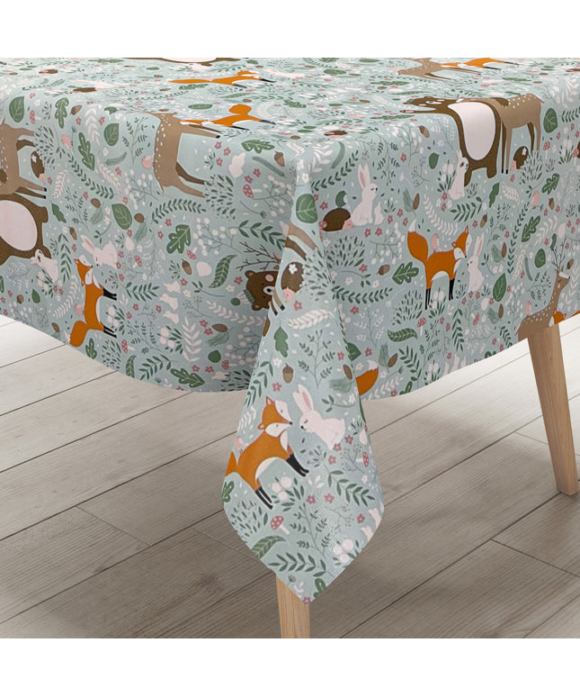 Wachstuch Tischdecke K150133 Kindermotiv Fuchs Reh Bär Märchen eckig rund oval