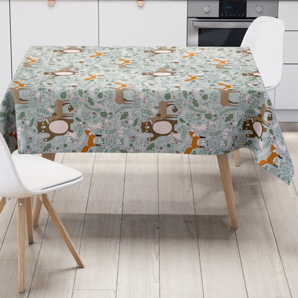 Wachstuch Tischdecke K150133 Kindermotiv Fuchs Reh Bär Märchen eckig rund oval