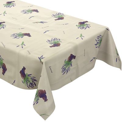 Wachstuch Tischdecke K150114 Lavendel auf beige eckig rund oval
