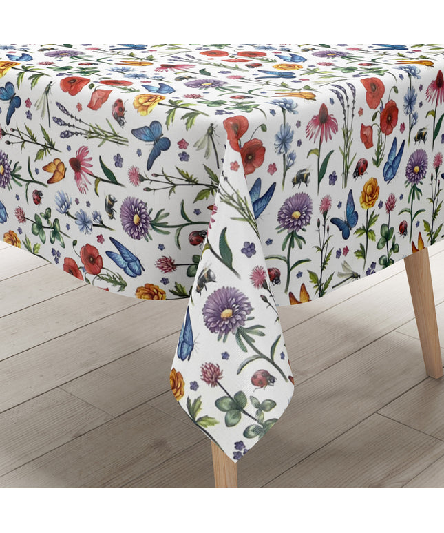Wachstuch Tischdecke K150157 Blumenwiese Schmetterlinge eckig rund oval