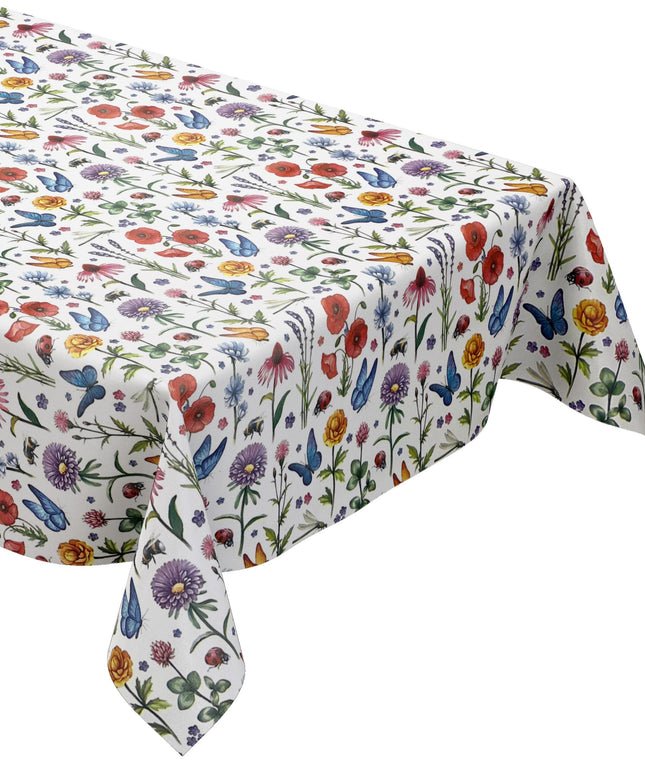 Wachstuch Tischdecke K150157 Blumenwiese Schmetterlinge eckig rund oval