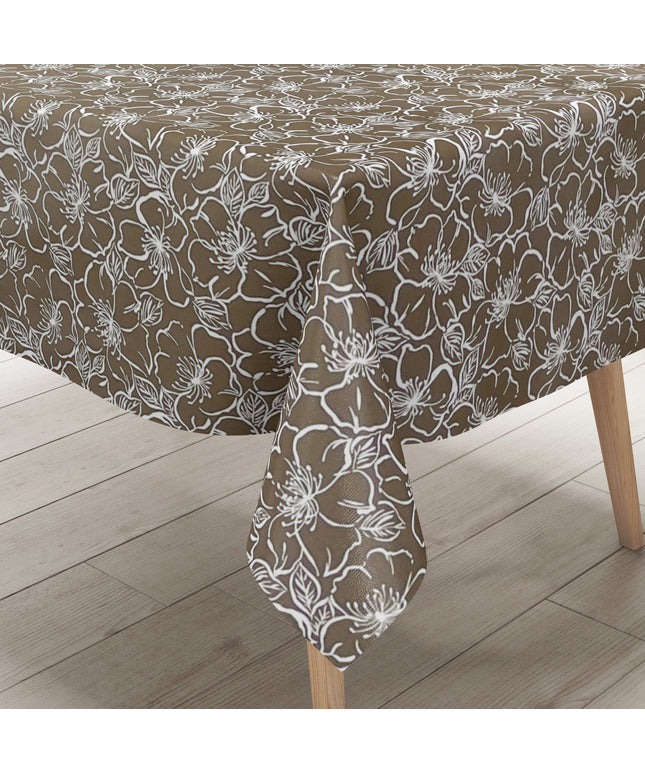 Wachstuch Tischdecke K150172 Barock florale Linien hellbraun eckig rund oval